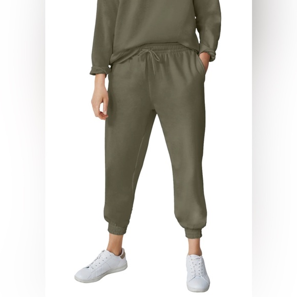 ellos Pants - Ellos Plus Size Fleece Jogger Sweatpants Burnt Olive Green 4X Drawstring Pockets